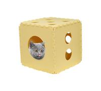 Felt Cat Cave Large Cat House | Breathable Spliced Cat Nest Bed - Foldable Indoor Cat Cube, Washable Cat Hideout, Homes and Condos for Cats and Small Dogs