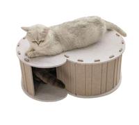 Felt Cat Donut Bed - Round Removable Tunnel, Soft, Cosy, Practical Hideaway Housing | Indoor Outdoor Maintenance Kitten Cat Puppy Nap Sleep Play Toy Win