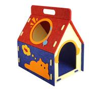 Felt Cat House - Enclosed Pet Bed, Multi-Hole Cave Nest | Indoor Sleeping Spot for Cats Dogs Kittens Puppies, Home Bedroom Living Room Winter Warm Soft Comfortable Hideaway, Furniture Accessory