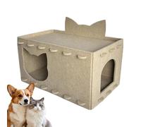 Felt Cat Nest Box - Double Layer Puzzle Design, Scratch-Resistant and Noise Absorbing Bed | Perfect for Indoor, Outdoor and Multi-Cat Households, Scratching Post, Resting Place Con