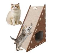 Felt Cat Scratcher, Triangular Cat Scratcher, Non Shedding Scratching Pad, Wear Resistant Kitten Climbing Mat for Playing, 15.75 x 11.81 x 21.65 inches, Coffee, Green