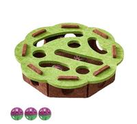 Felt Cat Toy Maze Box,Cat Puzzle Felt Maze Box Toys, Interactive Nail File Scratch with 3 Bell Balls, Stimulate Kittern Energy and Instincts (green,Flower)