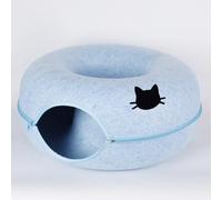 Felt Cat Tunnel Bed with Scratch-Resistant Hideout, Universal Indoor Cat Condo for All Seasons