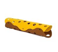 Felt cat Tunnel Color Matching cat Tunnel Toy pet Chicken Rolls Shape self Entertainment Removable, Washable and Folded 2 Sets/635(Length 30*Width 60 Thickness 3mm,Coffee color+yellow)