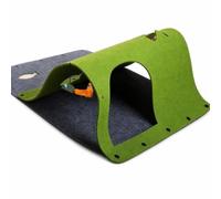 Felt Cat Tunnel, Foldable Interactive, Yellow + Gray | Multi-Way Design, ctivity Tunnel, Play Area Setup, For Cat Enthusiasts