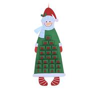 Felt Christmas Advent Calendar with Pockets Large Wall Hanging 24 Pockets To Fill Xmas Christmas Countdown Advent Calendar Decoration for Home Door Wall (Snowman)