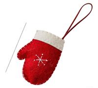 Felt Christmas Ornaments for Tree | Handmade Wool Felt | Stocking and Glove Hanging Decorations | Korean Style Festive Holiday Pendant for Home Party | Red and White Cloth