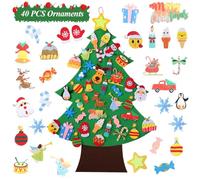 Felt Christmas Tree - 3.5 FT Wall Felt Christmas Tree for Kids with 40 Pcs Ornaments, DIY Xmas Gifts for Christmas Decorations