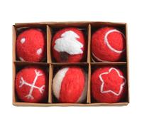 Felt Christmas Tree Decorations, Elegant Christmas Baubles, Set Ornaments Balls, Holiday Ball Decorations 20x14x8cm/7.87x5.51x3.15 Inches for Christmas Tree Watermelon, White, Green, Red