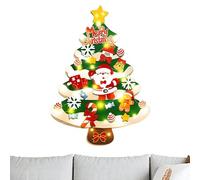 Felt Christmas Tree for Children | 99 cm Craft Wall Decorations | with 5 Metres Luminous String and 23 Interactive Felt Christmas Tree Decorations - for Outdoor Kindergarten