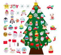 Felt Christmas Tree For Kids,2.8ft Fuzzy Felt Wall Mounted Hanging Xmas Tree With 34pcs Detachable Candy Ornaments,Toddlers Xmas Gifts For Wall/Door Home Christmas Decorations Indoor Xmas Activities
