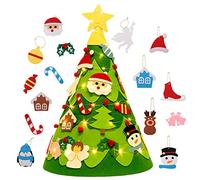 Felt Christmas Tree for Kids, Xndryan DIY Christmas Tree 3D Felt Xmas Tree with 28pcs Ornaments And 50 LED String Lights, Great Christmas Decorations, Xmas Gifts for Kids