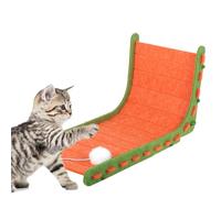Felt Cloth Cat Scratcher Vertical Cat Scratch Pad with Plush Ball Toy Wear Resistant Scratching Board Scratching Pad for Indoor Prevents Furniture Damage Big Cats Can Play(L-shaped)