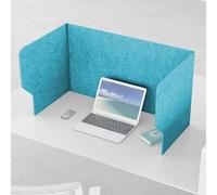 Felt Desk Divider Free60/80/100/120cm Acoustic PartitPrivacy Panel for Home Office School Library (Lake Blue 60cm)