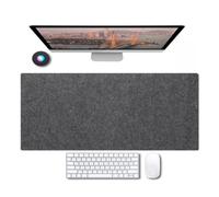 Felt Desk Mat, Non-Slip Large Computer Mouse Pad Table Cover Scratch-Resistant, Desktop Tabletop Mats Protector for Home Office Writing Work Study (Dark Grey,90x45cm)