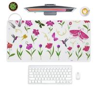 Felt Desk Mat Various Flowers Large Long Mousepads Non-Slip for Office and Home Desk Cover Protector Decor World Map Mat Keyboard Computer Gaming Accessories (80 X 40 Cm)