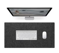 Felt Desk Pad Large Office Home Desk Protector,Anti Slip Desk Mat Protective Desk Pad,Large Laptop Mat Extended Mouse Pad Keyboard Mat (Black,90x45cm)