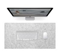 Felt Desk Pad Large Office Home Desk Protector,Anti Slip Desk Mat Protective Desk Pad,Large Laptop Mat Extended Mouse Pad Keyboard Mat (Light Grey,90x45cm)