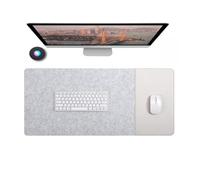 Felt Desk Pad, Non-Slip Mouse Mat for Keyboard Laptop Computer, Scratch-Resistant Writing Work Study Desktop Tabletop Protector Accessories Table Cover (Light Grey/Grey,100x40cm)