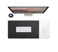 Felt Desk Pad, Non-Slip Mouse Mat for Keyboard Laptop Computer, Scratch-Resistant Writing Work Study Desktop Tabletop Protector Accessories Table Cover (Black/White,100x50cm)