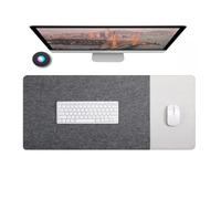 Felt Desk Pad, Non-Slip Mouse Mat for Keyboard Laptop Computer, Scratch-Resistant Writing Work Study Desktop Tabletop Protector Accessories Table Cover (Dark Grey/Grey,90x40cm)