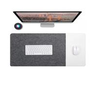 Felt Desk Pad, Non-Slip Mouse Mat for Keyboard Laptop Computer, Scratch-Resistant Writing Work Study Desktop Tabletop Protector Accessories Table Cover (Dark Grey/White,90x40cm)