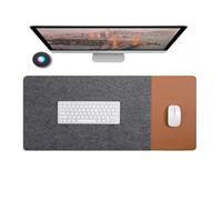 Felt Desk Pad, Non-Slip Mouse Mat for Keyboard Laptop Computer, Scratch-Resistant Writing Work Study Desktop Tabletop Protector Accessories Table Cover (Dark Grey/Brown,100x40cm)