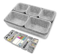 Felt drawer organiser,Drawer Organiser Set,Stackable Storage Boxes,Eco-Friendly Makeup Drawer Organiser,Felt Basket for Desk,Dressing Table,Bedside Table