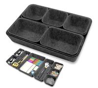 Felt drawer organiser,Drawer Organiser Set,Stackable Storage Boxes,Eco-Friendly Makeup Drawer Organiser,Felt Basket for Desk,Dressing Table,Bedside Table
