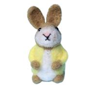 Felt Easter Bunny, Felt Easter Bunny Decorations for Easter Tree, Handmade Crochet Animals, Cute Felted Rabbit Wearing Colorful Jacket Coats, Easter Basket Stuffer for Kids, Adults