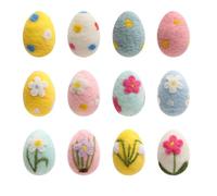 Felt Easter Eggs - 12 Pieces Vibrant Felted Eggs, Large Pastel Felted Ornaments | Exquisite Home Tree Garland Crafts, Easter Decoration for Wall and Living Room