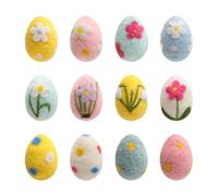 Felt Easter Eggs for Crafts - 12 Pieces Large Pastel Felted Eggs Ornaments, Handmade Soft Felt | Exquisite Decorative, Tree Garland Craft Supplies, Lovely Easter Decoration for Wall