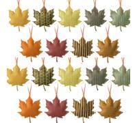 Felt Fabric Heart Hanging Ornament, 12 Pieces Set, Red Pink Buffalo Plaid Check, for Valentine's Day, Wedding, Party DIY Crafts (Orange)