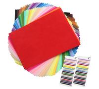 Felt Fabric Sheets, 50 Pcs Coloured Fabrics, DIY Craftwork Sewing Patchwork Polyester, 20cm x 30cm A4 Felt Sheets for Crafting, Assorted Squares for Craft and Sewing, Girl Boy Kid