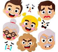Felt Face Stickers, Social Emotional Making Faces Kit, Reusable Interactive Emotion Recognition Toy, Change Expression Toy with Smooth Edges, for Park, Car, Home, School, Outdoor, Classroom