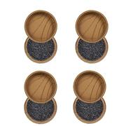 Felt Floor Cups/Castors - Protect Your Wood Laminate, Wooden, Tile & Lino Floors from Scratches (8 x Light Wood Large 60mm)