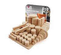 Felt Floor Protector Pads - 310pc Set - Furniture Feet Adhesive Protectors for Wood, Laminate & Hard Floors - Multiple Sizes for Chairs, Sofas and Tables