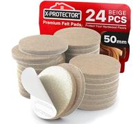 Felt Furniture Pads X-PROTECTOR - 24 PCS 50mm - Premium Felt Pads Floor Protector - Chair Felts Pads for Furniture Feet Wood Floors - Furniture Pads for Hardwood Floors - Protect Your Hard Floors!