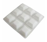 Felt Gard 13mm White Square Adhesive Vinyl Bumper Pads, Pack Of 9 Rubber Furniture Feet For Doors, Furniture & Kitchen Appliances