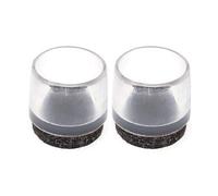 Felt Gard 19mm Clear Felt-Ended Leg Tips, Pack Of 4 Rubber Floor Protectors With Felt Base For Chairs, Stools & Small Furniture