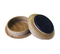 Felt Gard 4 Pack 44mm Dark Wood Effect Non-Slip Castor Cups, Furniture Floor Protectors For Sofa, Chair & Bed Wheels