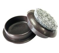 Felt Gard Round Furniture Castor Cups 44mm Felt Base Brown, Floor Protectors For Chairs, Sofas And Beds, Pack Of 4