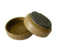 Felt Gard Round Furniture Castor Cups 60mm Felt Base Dark Wood Grain, Floor Protectors For Chairs And Beds, Pack Of 4