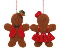 Felt Gingerbread Man Ornament - Retro Gingerbread Man Soft Stuffed Toy for Christmas Tree, Charming Christmas Decoration, Soft Felt Christmas Ornaments, Traditional Gingerbread Christmas Decorations