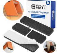 Felt glider for highchair, 1 set, compatible with HAUCK ALPHA+ and BETA+ highchair with castors, in Black, for gluing, felt glider chair leg Alpha Beta Plus, self-adhesive baby chair floor protector