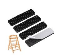 Felt glides with nubs for high chair, 1 set, compatible with HAUCK ALPHA and BETA high chair without castors, in black, for gluing, felt glide pad chair leg Alpha Beta, baby chair floor protector