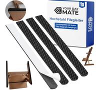 Felt glides with studs for high chair, 1 set, compatible with STOKKE TRIPP TRAPP high chair, in black, for gluing, 486 x 22 mm size per leg, felt glide pad chair leg, baby chair floor protector