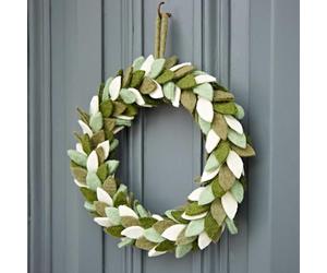 Felt Greenery Christmas Wreath - Felted Décor - Wool Christmas - Felt Handmade Xmas Décor - Classic Door