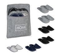 Felt Guest Slippers 6 Pairs Non-Slip Home Shoes Storage Bag Comfort Size 36-45