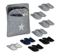 Felt Guest Slippers 8 Pairs Non-Slip House Shoes Storage Bag Size EU 36-45